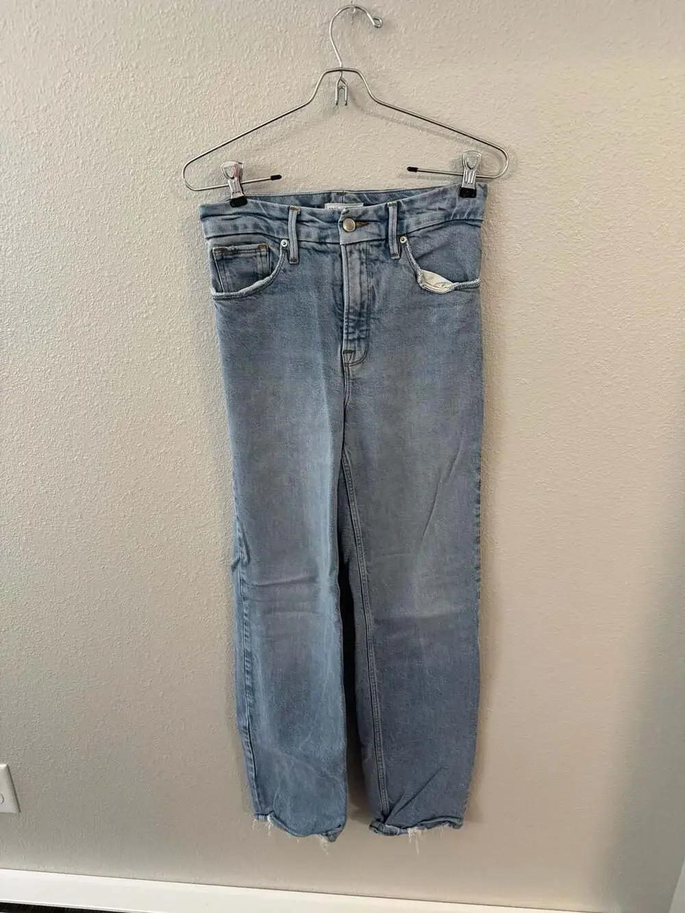 Good American High Rise Straight Leg Jeans Size 0/25